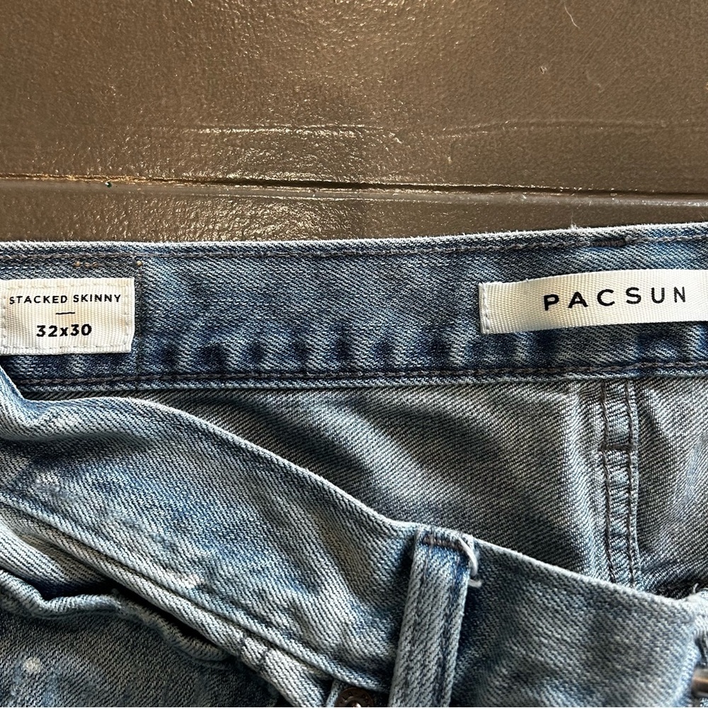 Men's PACSUN Stacked Skinny Distressed Jeans 32/30 - Picture 10 of 11